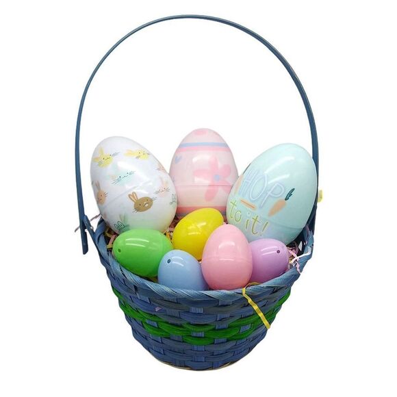 Spritz 3 Jumbo 4.5-inch Decorated Plastic Easter Eggs, Colorful Pastel C… - Picture 2 of 3